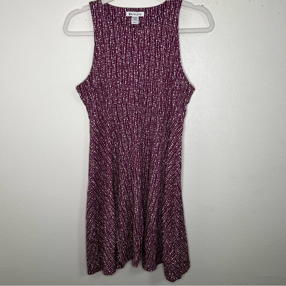 Athleta santorini purple and white patterned printed dress